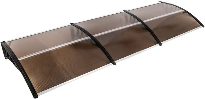 Outvita Window Awning Door Canopy 40"x30", Polycarbonate Cover Front Door Outdoor Patio Awning Canopy UV Rain Snow Sunlight Protection Hollow Sheet, Clear Board & White Bracket