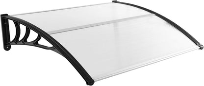 Tangkula 40" x 48" Window Awning, Modern Polycarbonate Overhead Door Awning with Hollow Sheet for Rain Snow Sunlight Protection, UPF 50+ Awnings for Patio, Door, Deck, Porch