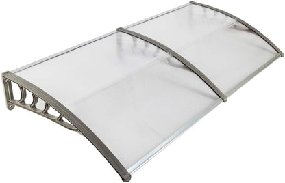 Outvita Window Awning Door Canopy 40"x30", Polycarbonate Cover Front Door Outdoor Patio Awning Canopy UV Rain Snow Sunlight Protection Hollow Sheet, Clear Board & White Bracket