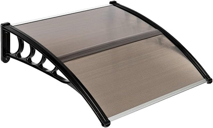 Outvita Window Awning Door Canopy 40"x30", Polycarbonate Cover Front Door Outdoor Patio Awning Canopy UV Rain Snow Sunlight Protection Hollow Sheet, Clear Board & White Bracket