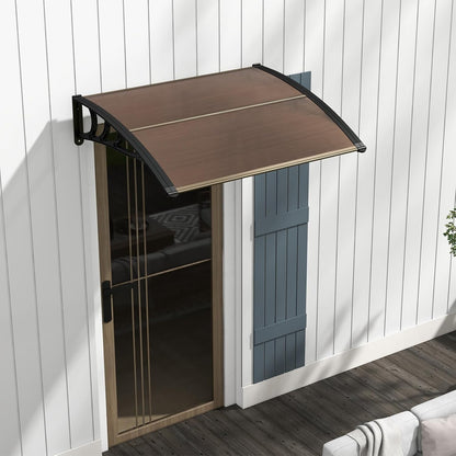Tangkula 40" x 48" Window Awning, Modern Polycarbonate Overhead Door Awning with Hollow Sheet for Rain Snow Sunlight Protection, UPF 50+ Awnings for Patio, Door, Deck, Porch