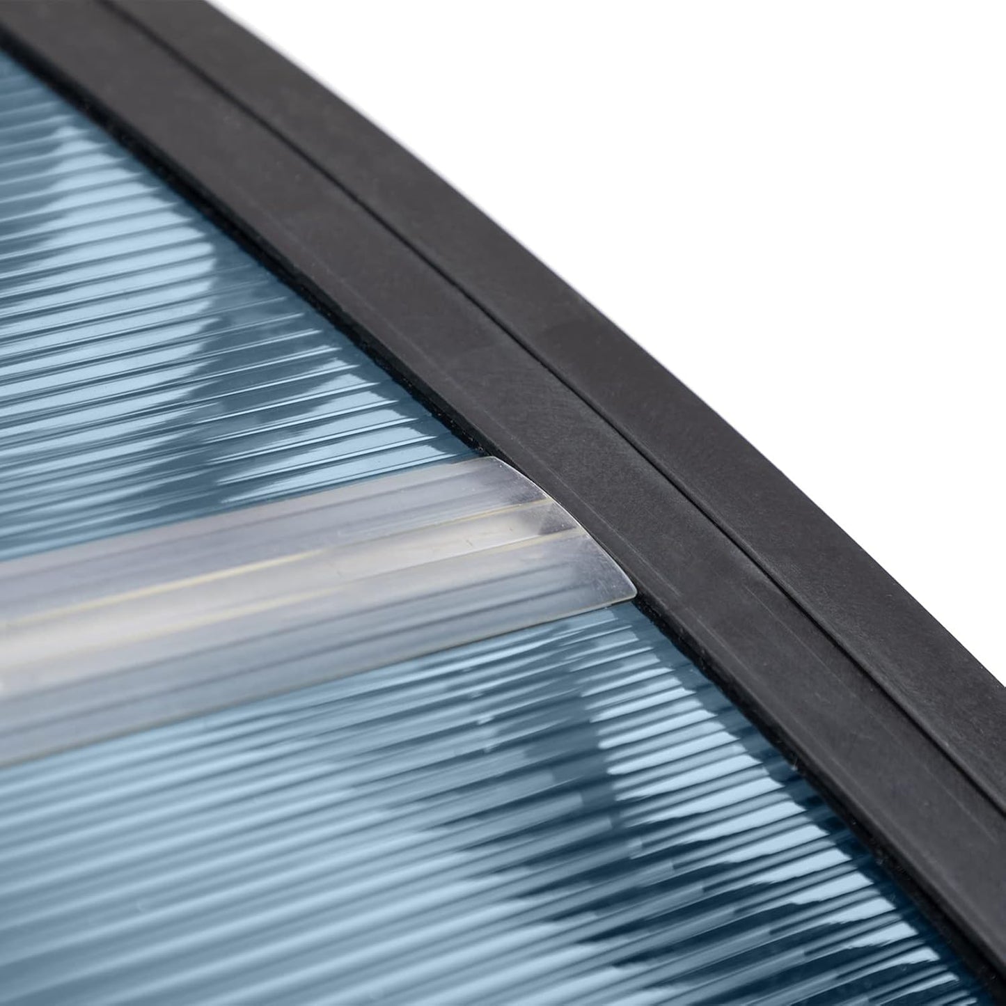 MATICO 58.5" Outdoor Clear Door Awning Patio Window Cover Polycarbonate Rain & Snow Protection, Modern Hollow Sheet with UV Protection Cover, Window Door Awning Canopy,Smoke Gray/Black-Edge