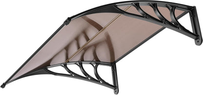 VIVOHOME Polycarbonate Window Door Awning Spliced Canopy Transparent with Black Bracket 40 Inch x 80 Inch